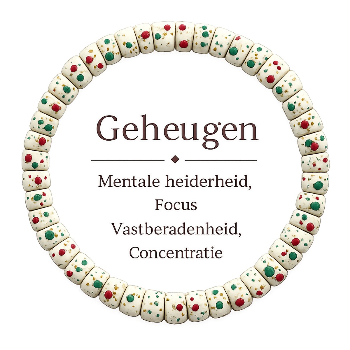 S4H - Memory Armband – 18 cm – Edelsteen Armband voor Geheugen, Focus & Mentale Helderheid – Handgemaakt Natuurproduct