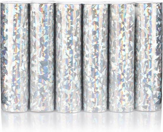 KIDDYPARTY Luchtslangen zilver metallic, pak van 5 premium kwaliteit papierslangen, 5 stuks metallic/wit. Ideaal als decoratie voor zilveren bruiloft, verjaardag, evenement, carnaval en oudejaarsavond KIDDYPARTY Luchtslangen zilver metallic, pak van 5 premium kwaliteit papierslangen, 5 stuks metallic/wit. Ideaal als decoratie voor zilveren bruiloft, verjaardag, evenement, carnaval en oudejaarsavond
