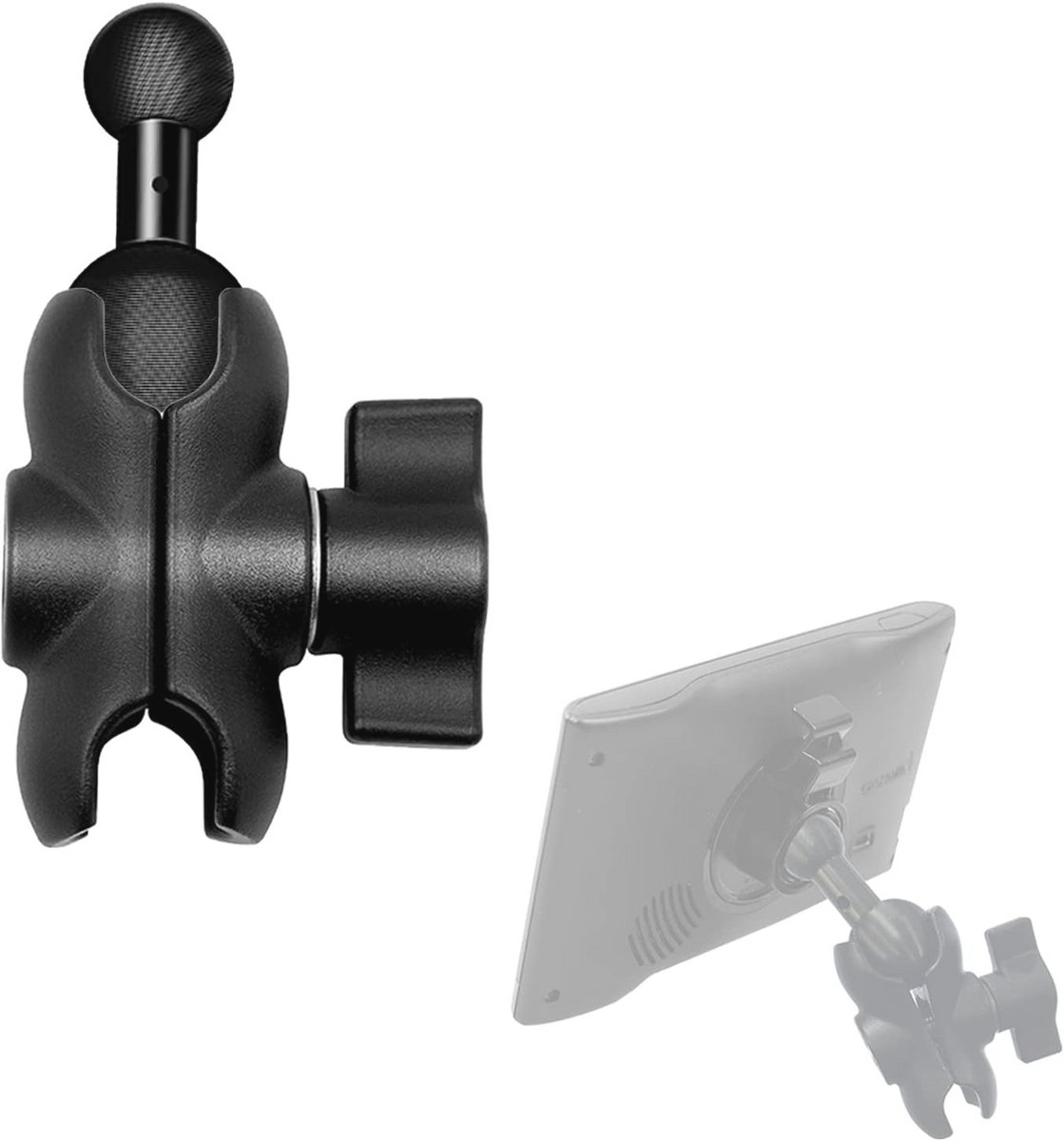 Kogeladapter 25 mm tot 17 mm voor GPS-bevestigingen met dubbele socketarm