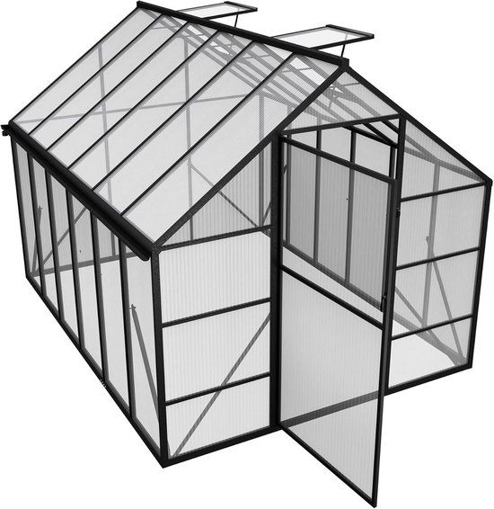 Zelsius aluminium broeikas voor de tuin, inclusief fundering