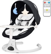 DreamSoothe® - Baby Swing - Elektrische Babyschommel - Automatische Wipstoel voor je Baby - Schommelstoel - Babyswing - Uitneembare Wasbare Wipstoelhoes-zwart\wit