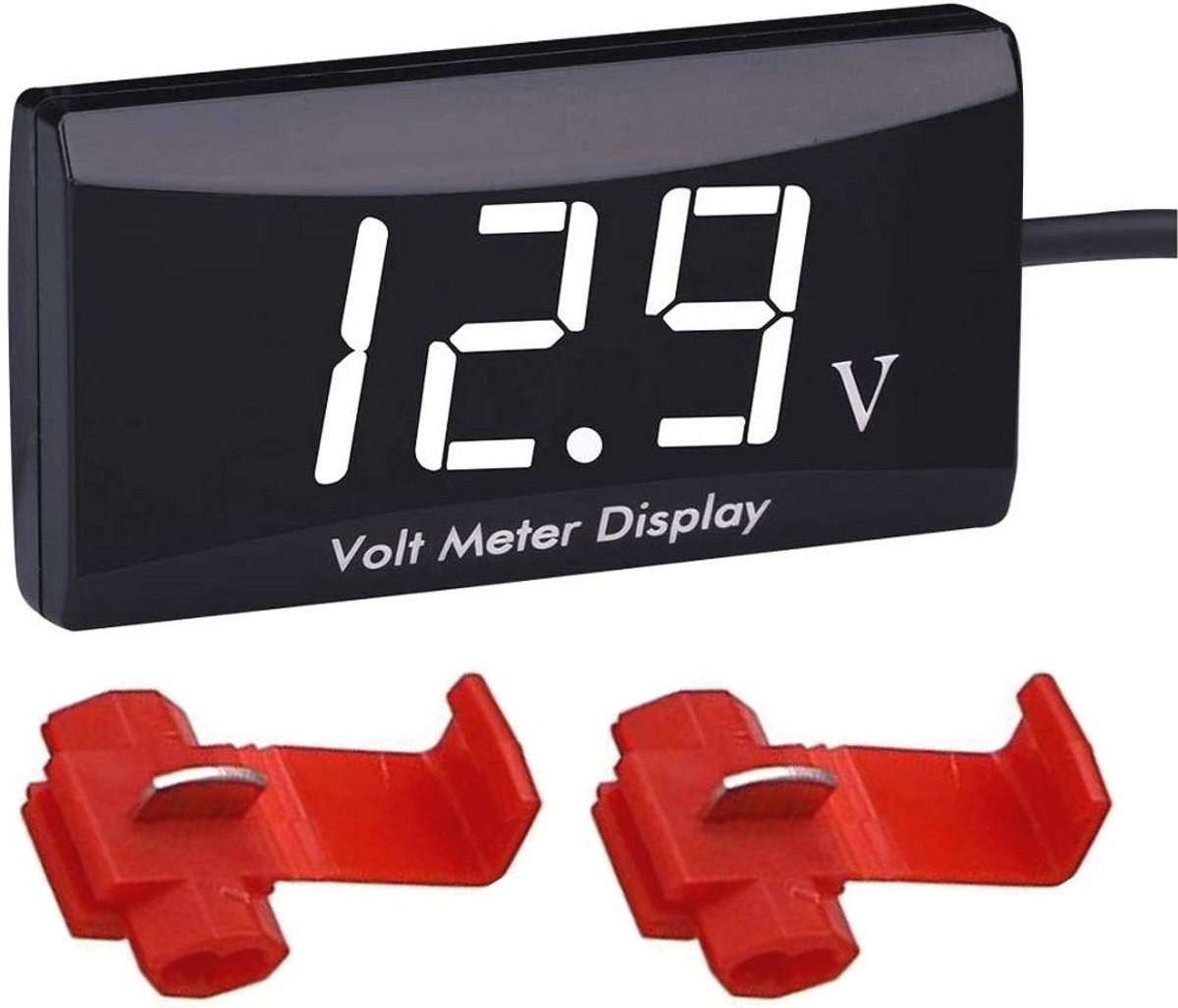 Digitale Voltmeter voor Auto en Motor - Waterdicht DC 12V LED Display