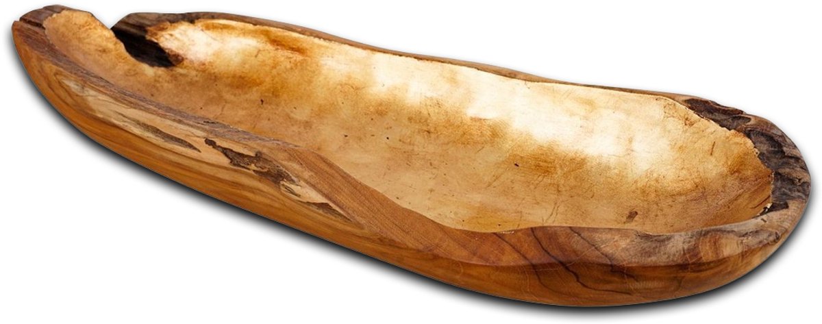 Rico & Plato 'Dorito' – Houten Schaal – Met bladgoud – Langwerpig design – Teakwortel 50 cm