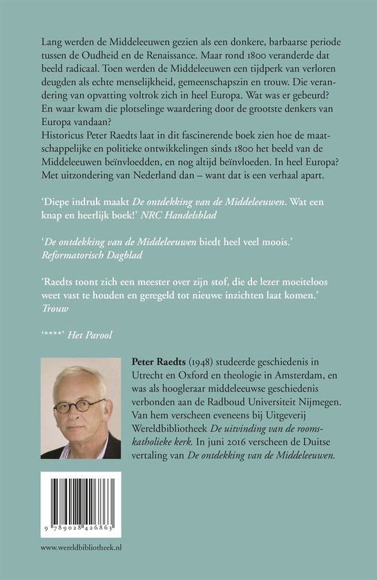 Achterflap boek 'De ontdekking van de Middeleeuwen'. Foto van Peter Raedts.