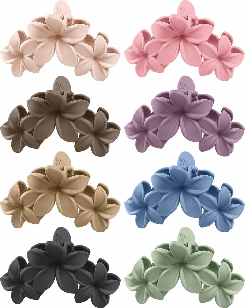 Grote Haarklemmen voor Dames - Set van 8 Kleuren Haarspelden
