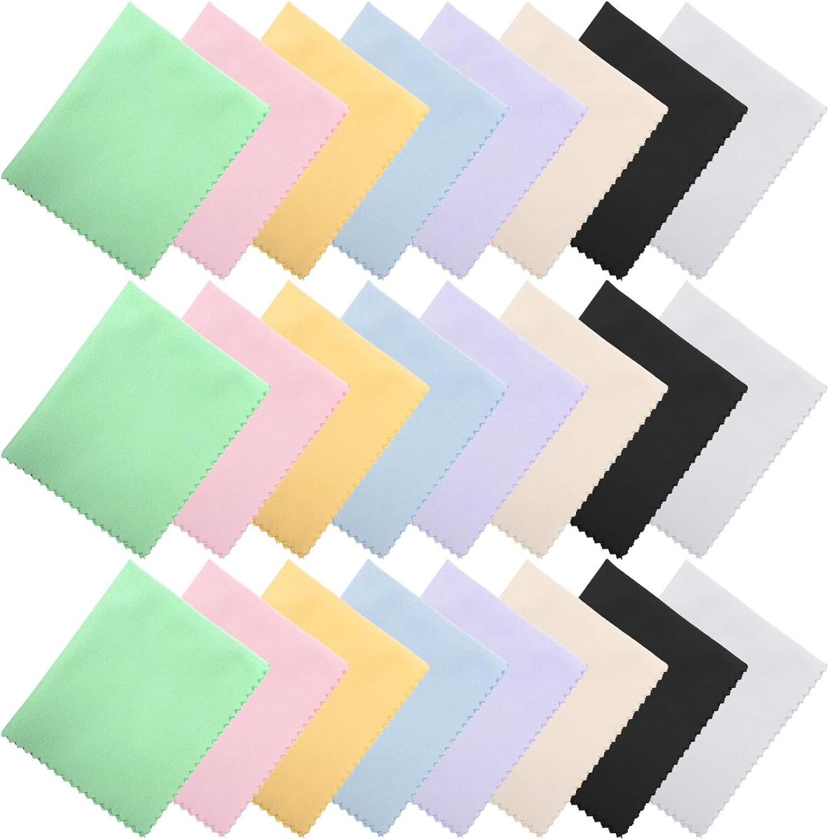 Allecta - Microfiber doekjes voor bril - Reinigt lenzen, schermen en camera's - Set van 24 stuks
