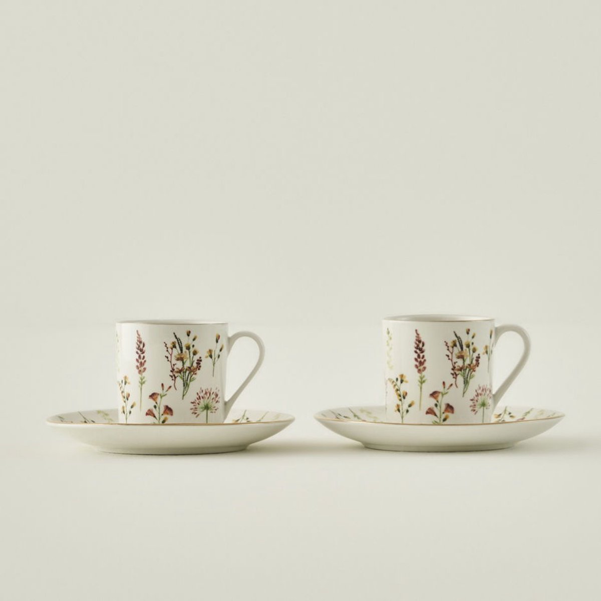Flores Porselein 2-delig Koffiekop Set