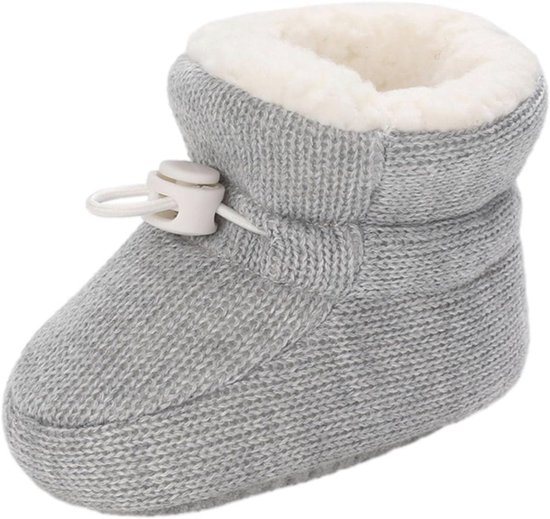Warme fleece booties voor baby's, antislip winterschoenen voor 0-18 maanden, schattige verstelbare kruipschoenen van Merkloos — afbeelding 2