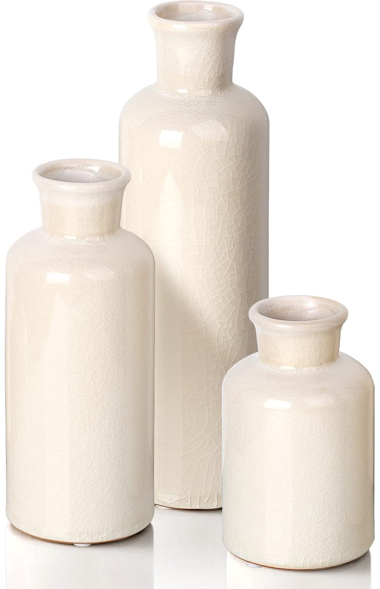 IMPERATORIS® Keramische Vaas Set – Decoratieve Vazen voor Interieur en Woondecoratie – 3 stuks