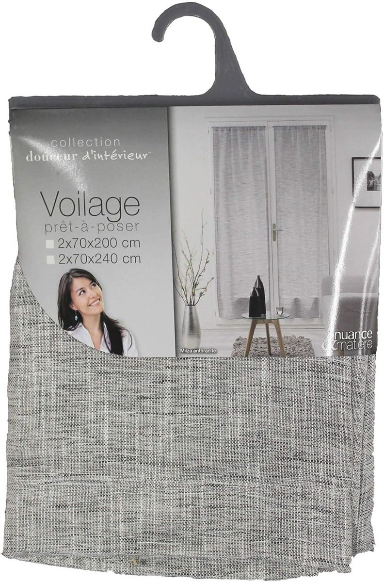 Gordijnroede Beugels - Antraciet - 2 Stuks van 70 x 240 cm