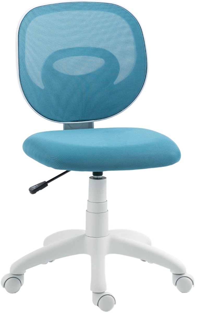 Bureaustoel - Ergonomisch Draaibaar met C-Vormige Rugsteun - Stof - Blauw