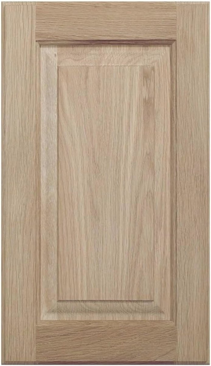 Onafgewerkte eiken keukenkast deur vervanging 16.25W x 22.5H - Verhoogd paneel