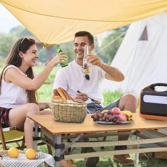 Inklapbare bamboe campingtafel - 100 x 60 cm, hoogte verstelbaar, met 4 opvouwbare aluminium poten voor outdoor activiteiten — afbeelding 5