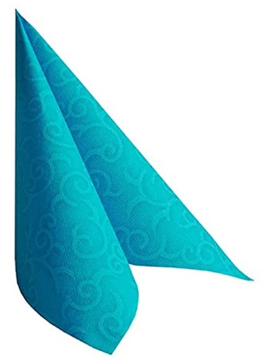 50 turquoise servetten 40x40 cm 1/4-vouw voor elke gelegenheid