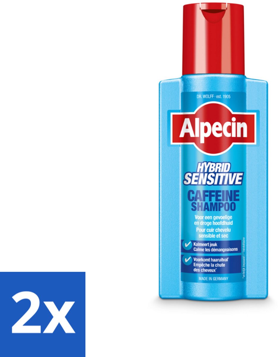Alpecin - Hybrid - Shampoo - Gevoelige Hoofdhuid - 250 ml - Voordeelverpakking - 2 stuks