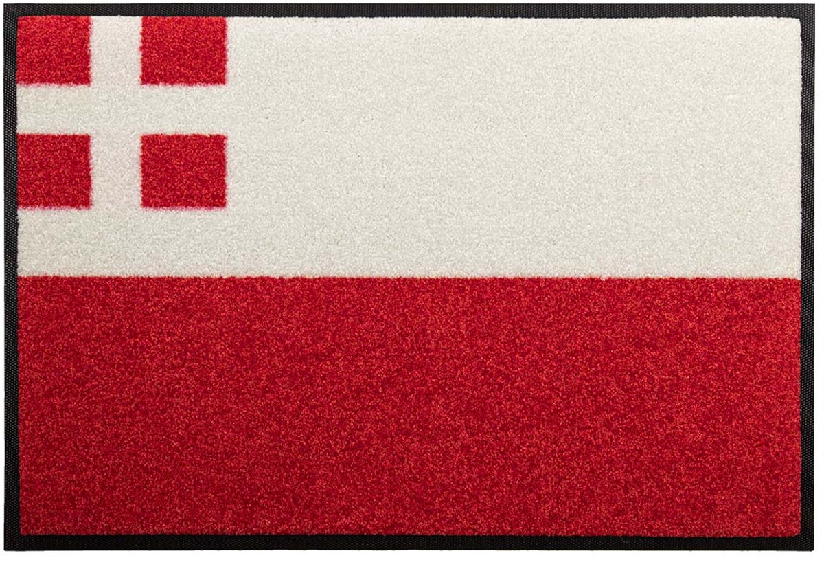 LogoMatz Deurmat Utrecht 40cm x 60cm - Antislip - Geschikt voor wasmachine - Kleurecht - Geen schadelijke weekmakers - Gemaakt in Europa - Utrechtse vlag Rood