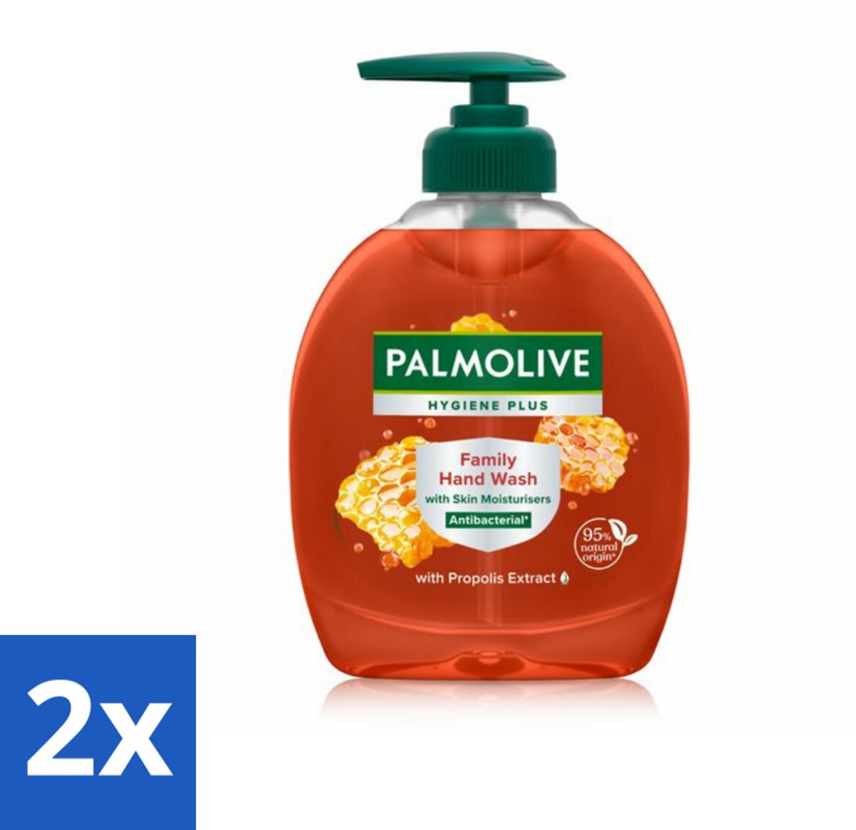 2 x Palmolive - Hygiëne Plus Family - Handzeep Met Pomp - Voor het Hele Gezin - 300 ml - Handzeep - Vloeibare Zeep - Gezin - Hygiëne - Bacteriën