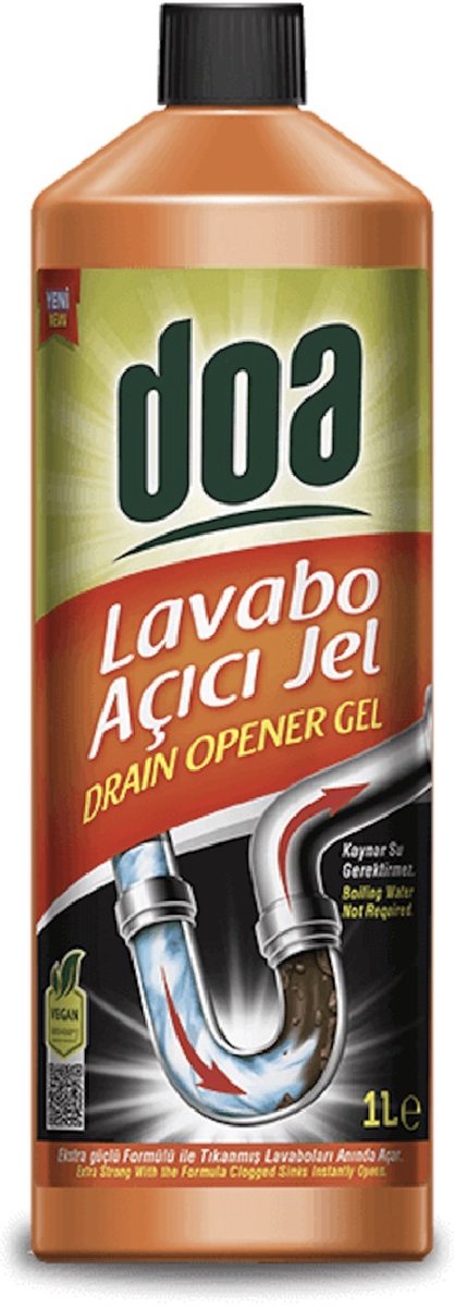 Doa vloeibaar ontstopper 12x1lt. Vloeibare ontstopper - Vloeibare Ontstopper - Afvoer Ontstopper - Riool Ontstopper - Gootsteen Ontstopper - Krachtige Ontstopper