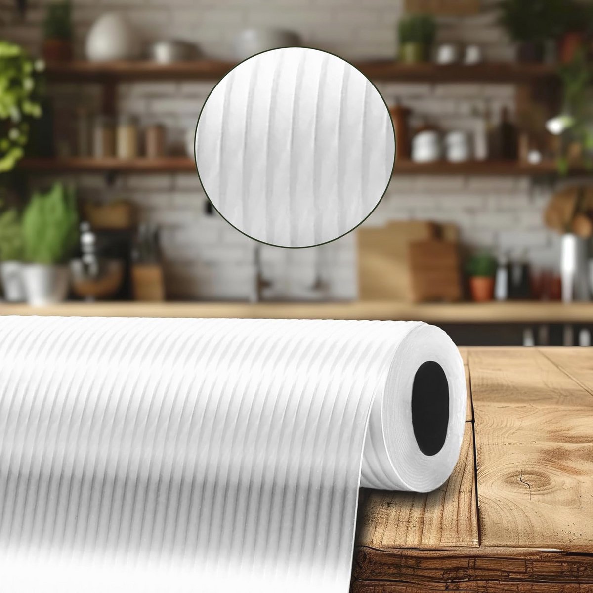 Non-slip Keuken Plankliner - Wasbare en Oliebestendige Liner voor Kasten en Koelkasten (44,5 cm x 9,1 m)