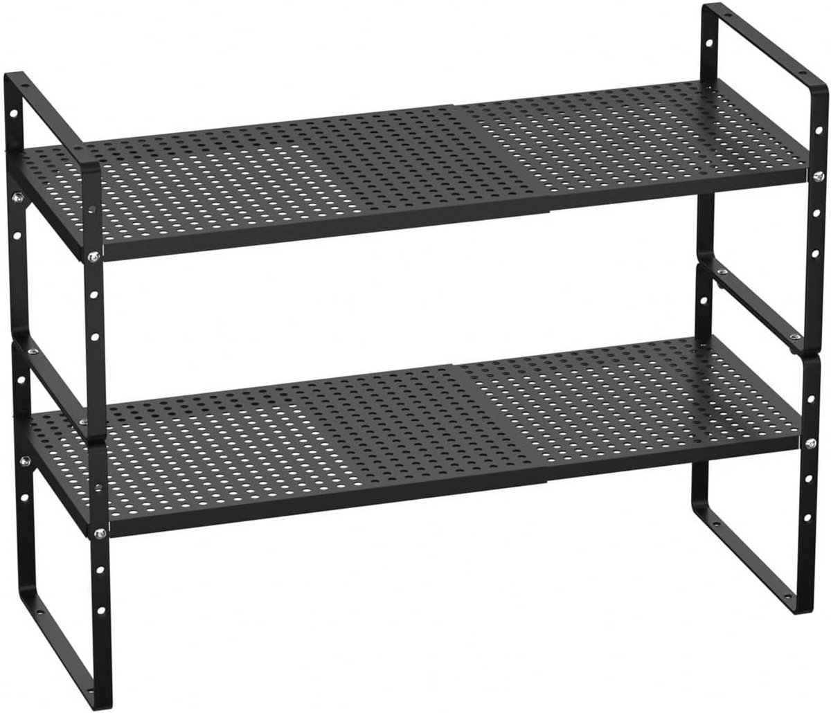 Uitbreidbare Kastplank Organizer voor Keuken en Pantry - Stapelbare Opbergplanken - 2-Pack