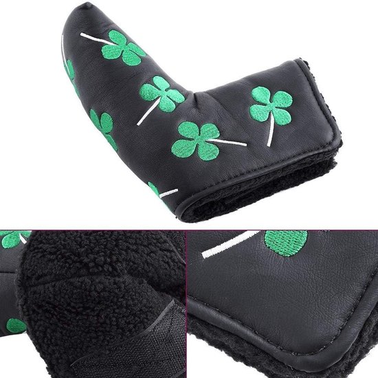 Allecta - Golf Putter Cover voor Blade Headcover Accessoire in Zwart Polyurethaan met Vierklaver - Sportieve Bescherming met Stijlvol Design van Allecta — afbeelding 3