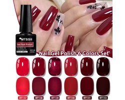 Gel Nagelak Set – 6 Delig - Limited Kerst Editie 1 - Langdurige Glans & Professionele Finish - UV/LED soak-off - Meerdere kleurensets verkrijgbaar