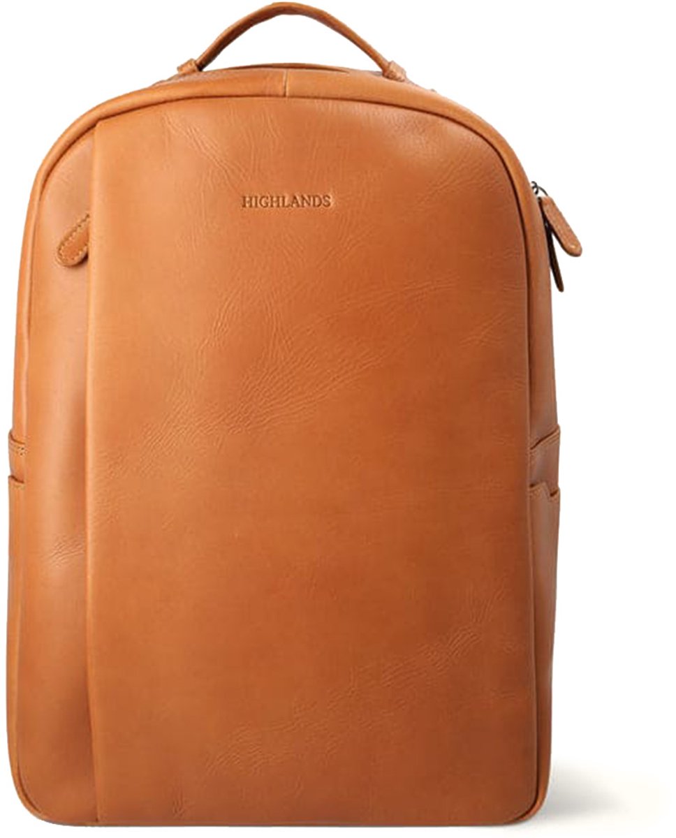 Highlands Leather Torridon Backpack – Premium Leren Rugzak – Handgemaakt & Duurzaam – Ruim, Elegant & Functioneel – Geschikt voor 15 inch Laptop – 30x49x26 cm – Cognac