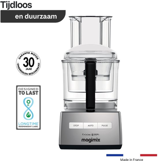Magimix CS 5200 XL Premium Foodprocessor - Keukenmachine met Sapcentrifuge - Mat Chroom van Magimix — afbeelding 2