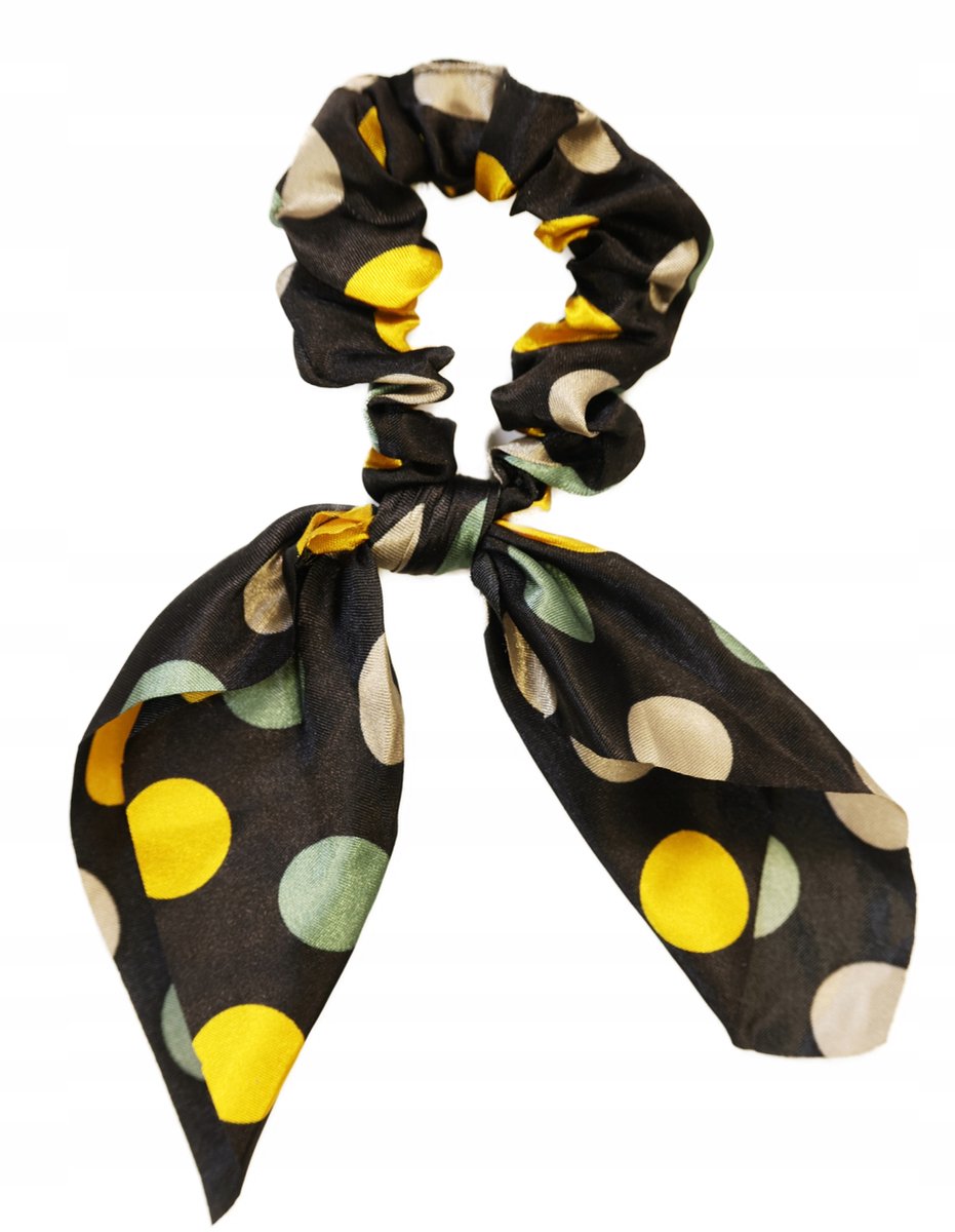 Satijnen Haarband met Stippen - Scrunchie met Strik