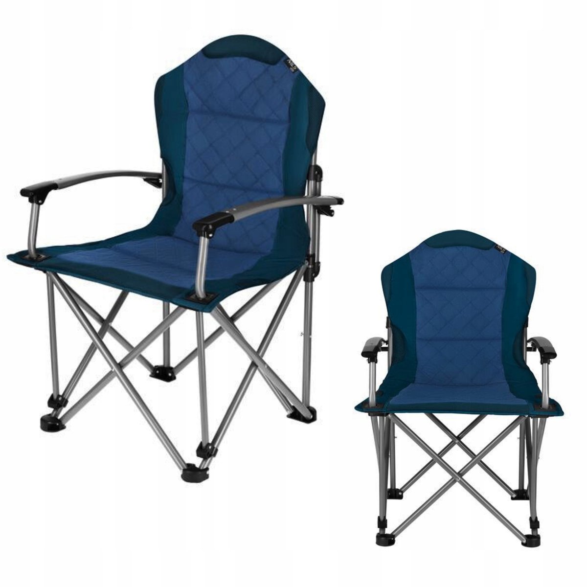 NILS CAMP Opvouwbare campingstoel blauw met rugleuning - comfort en duurzaamheid