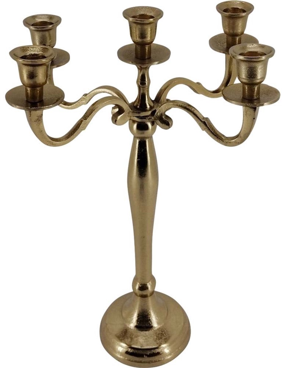 Kandelaar Classic Brush goud 40,5cm