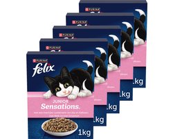 Felix Junior Sensations - Kattenvoer Droogvoer - Kip Kalkoen Melk & Groenten - 5 x 1 kg