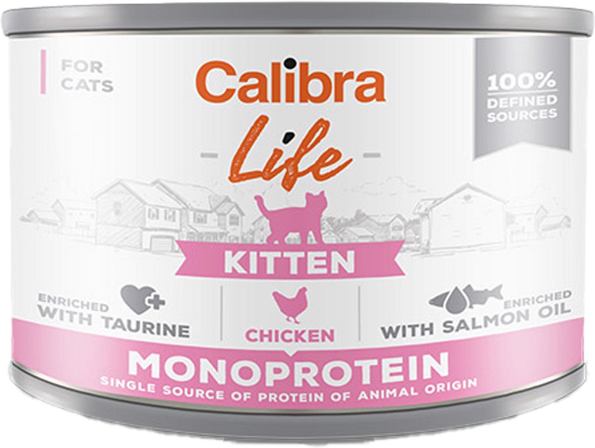 Calibra Cat Life Kitten Natvoer - Kip - 6 x 200 g