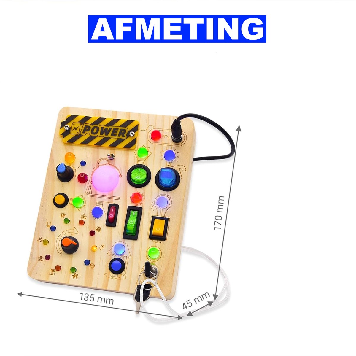 Vionel Montessori Speelbord - Montessori Busy Board - Activity Board - Montessori Houten Speelgoed - Sensorisch Educatief Speelgoed voor Baby's en Peuters - Activiteitenbord — afbeelding 4
