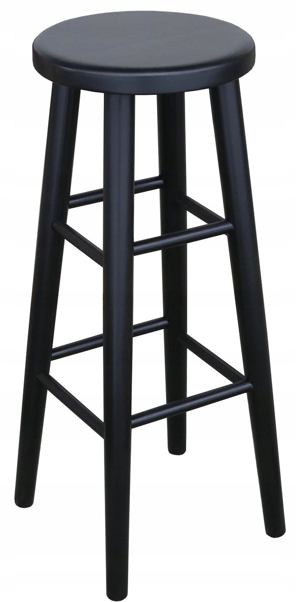 Houten Bar Kruk 80cm Zwart - Massief Beuken