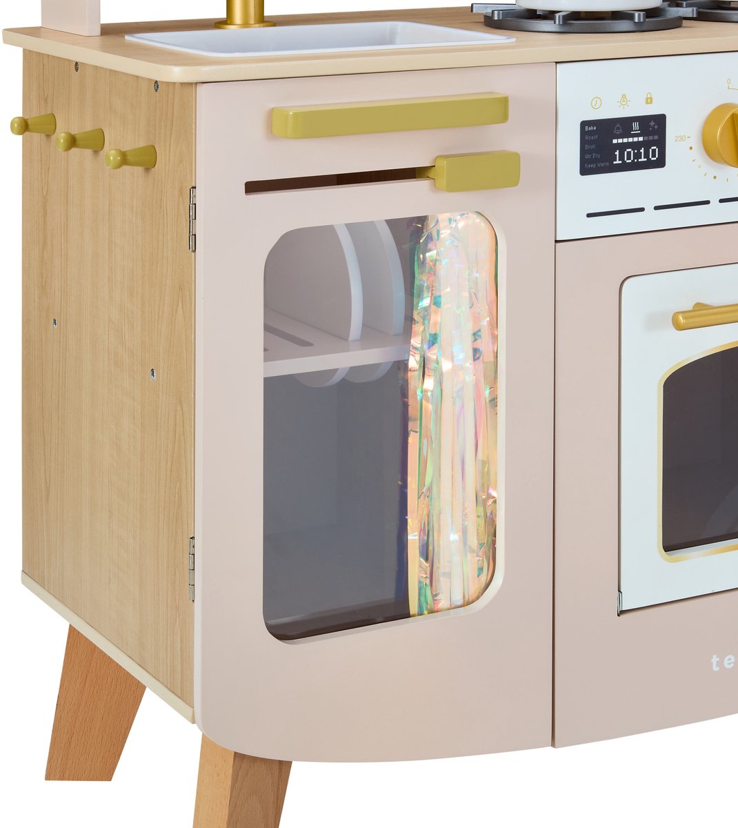 Teamson Kids Houten Speelkeuken Met Espressomachine - Rollenspel Speelgoed - Beige/Goud — afbeelding 2