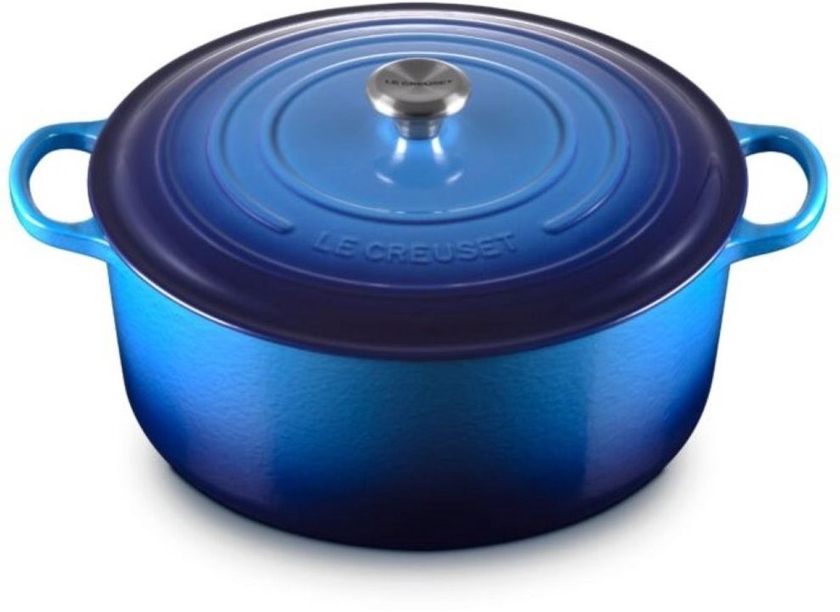Le Creuset Braadpan Signature rond Azure 34cm 12l