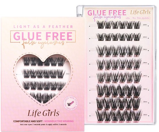 Life Girls - Faux cils sans colle - 48 pièces - Faux cils auto-adhésifs - Effet naturel - Cils individuels
