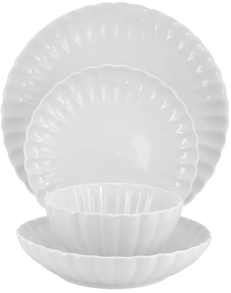 Bavary – Servieset Daisy 24-delig – Porselein – Voor 6 Personen – Modern Design