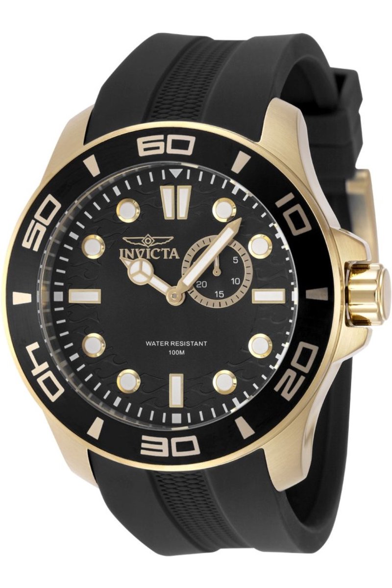 Invicta Pro Diver 49269 Heren Horloge - Waterdicht - Analoog - Quartz Uurwerk - Roestvrij Staal met zwarte Wijzerplaat - 50mm