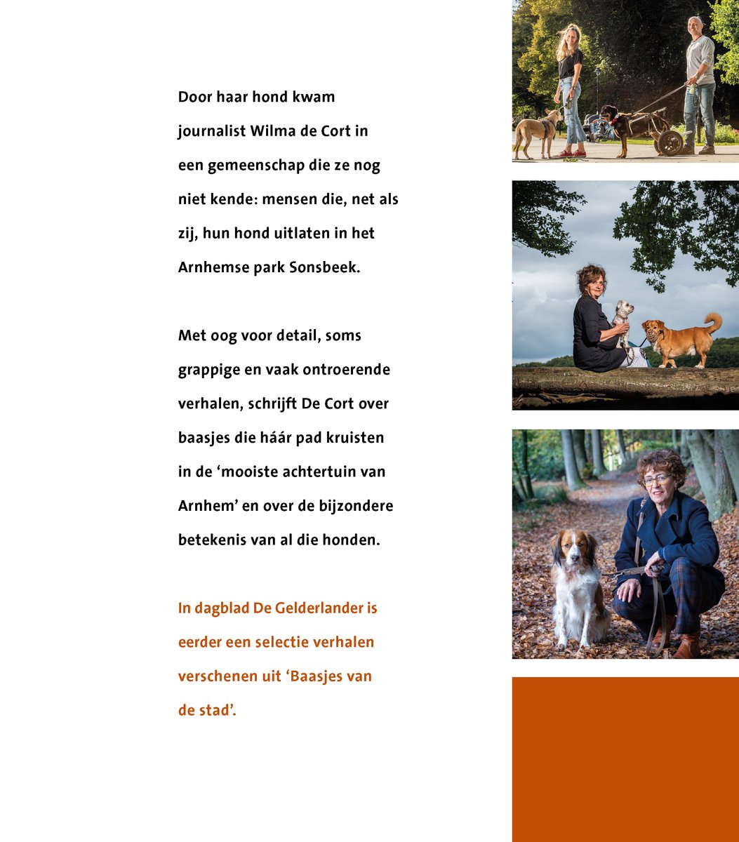 Een vrouw met twee honden in een bos