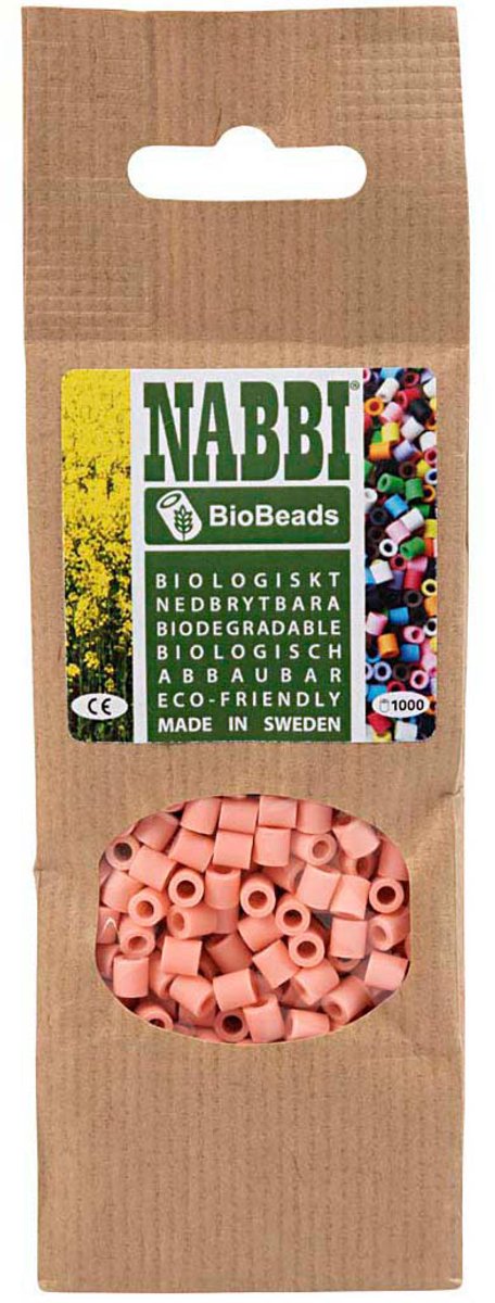 Nabbi strijkkralen BioBeads zalmroze 1000 stuks milieuvriendelijk.
