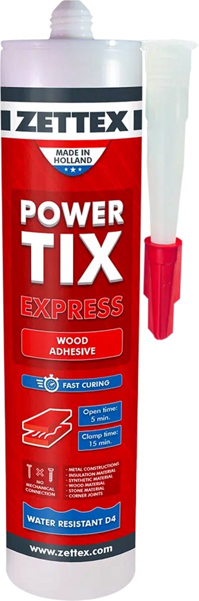 Zettex Powertix Express – Constructielijm – Houtlijm – 310ml - Beige