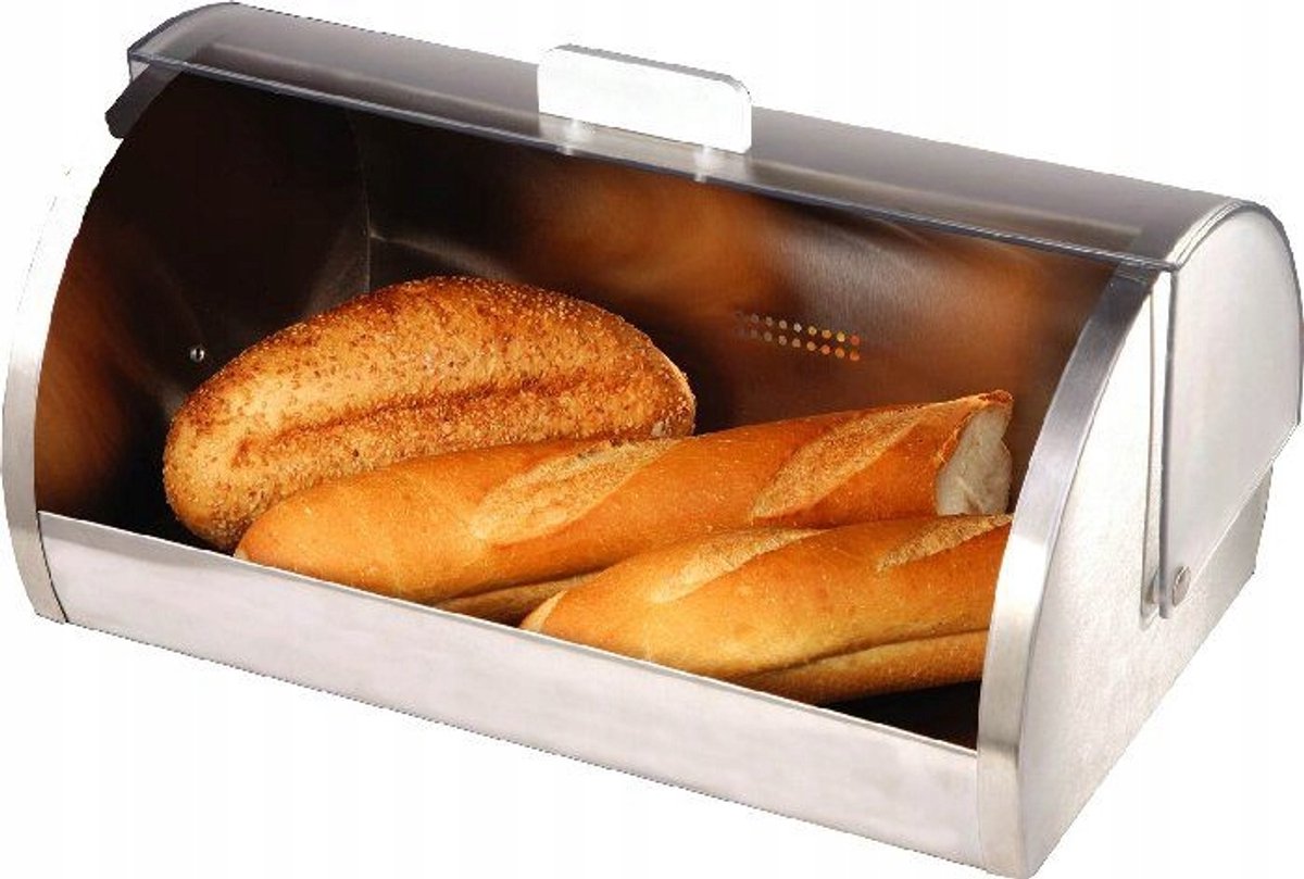 RVS Broodtrommel met Kunststof Deksel - 39 cm
