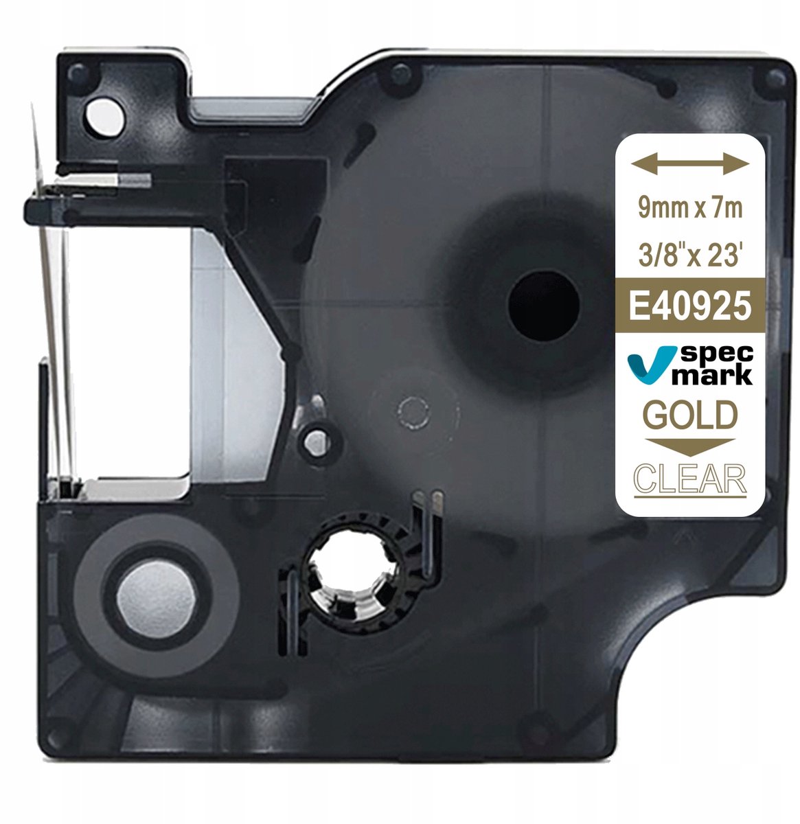 DYMO D1 tape 9 mm transparant/goudopdruk - Specmark 40925