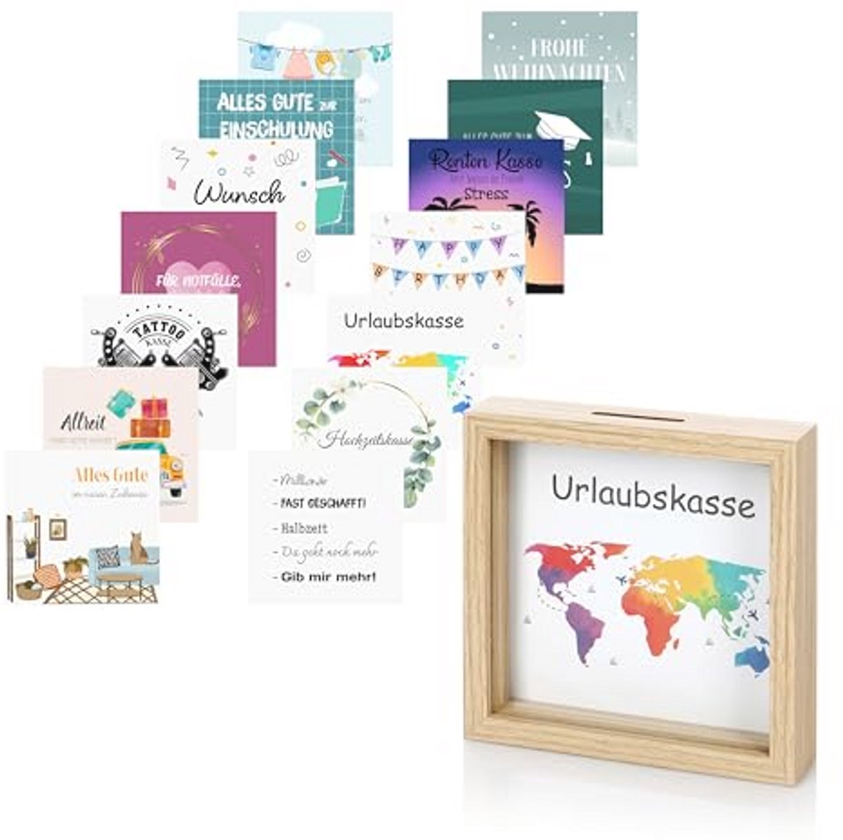 Geldbox met Foto Laatje - Aanpasbaar voor Verjaardag, Bruiloft, Geboorte en Meer