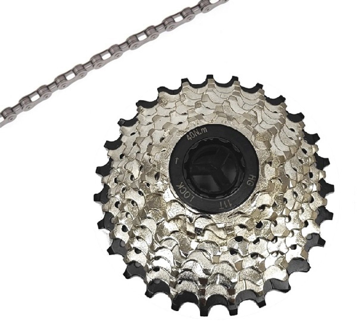 Bundeldeal: 11-27T 10 speed cassette + 116l Ketting