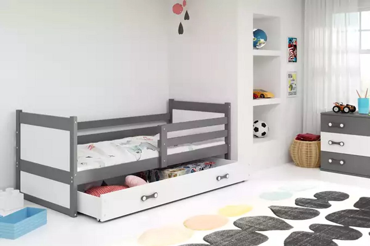 BMS RICO - Kinderbed - 90x190 cm - Grafiet/Wit