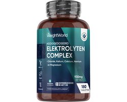 WeightWorld Elektrolyten tabletten - Met chloride, natrium, kalium, calcium en magnesium - 180 tabletten voor 6 maanden - Ondersteunt de elektrolytenbalans