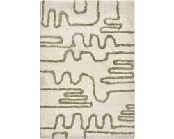 DAHARL - Badmat - Beige/Groen - 60 x 90 cm - Stof